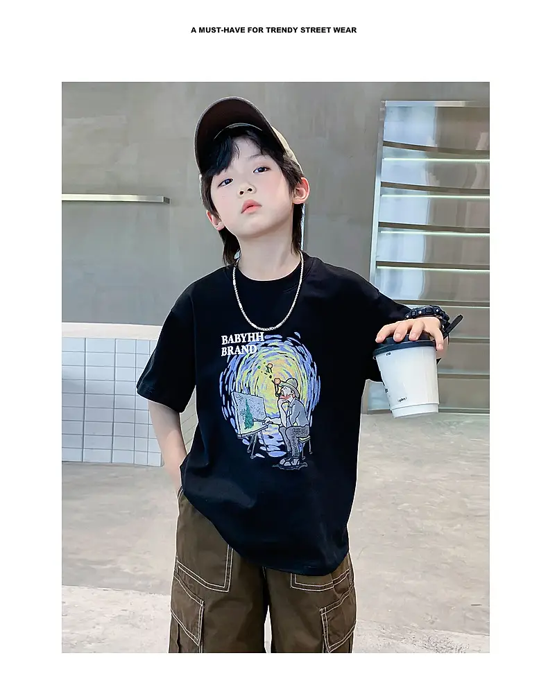 Boys Cartoon T-Shirt Blue Cap Summer Wear 2026 — feature 2