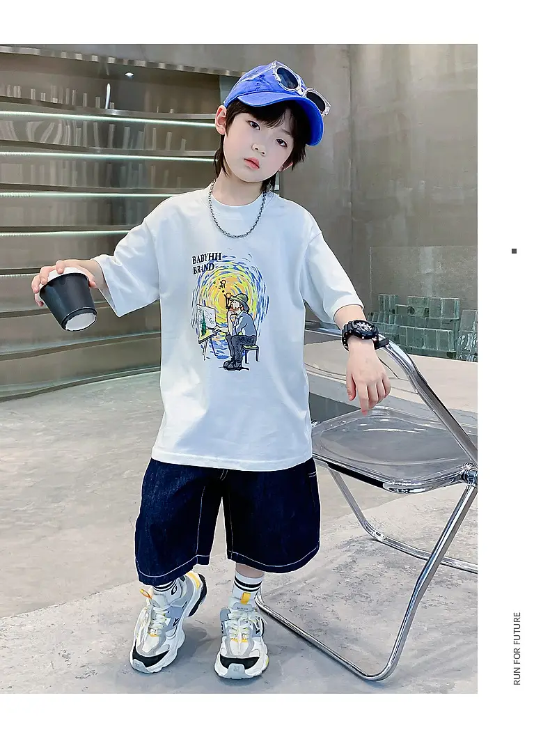 Boys Cartoon T-Shirt Blue Cap Summer Wear 2026 — feature 9