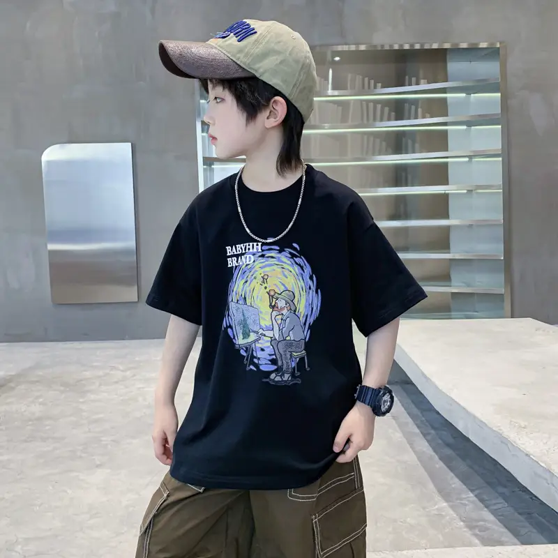 Boys Cartoon T-Shirt Blue Cap Summer Wear 2026