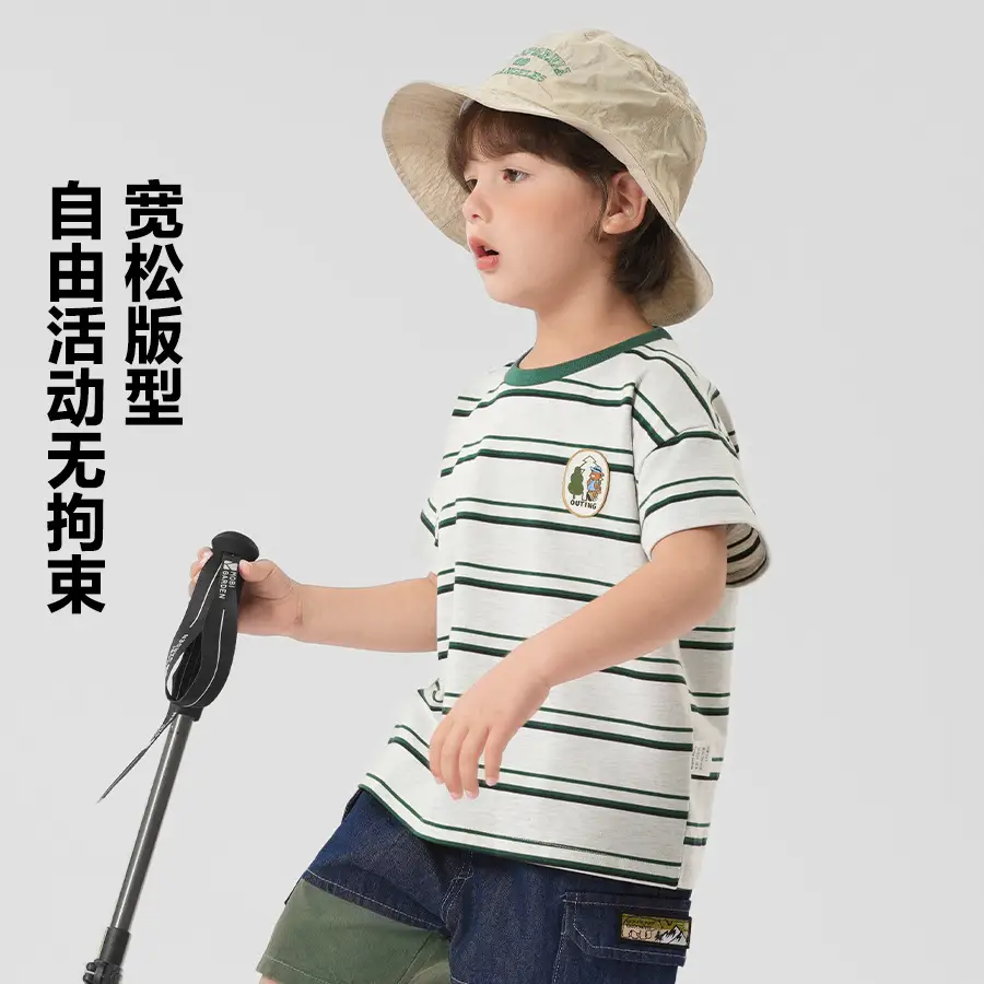 Right European Boys Striped T-Shirt Summer Kids