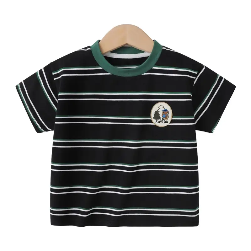 Right European Boys Striped T-Shirt Summer Kids