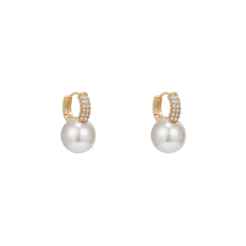 Pearl Earrings for Women Luxury Rhinestone Design