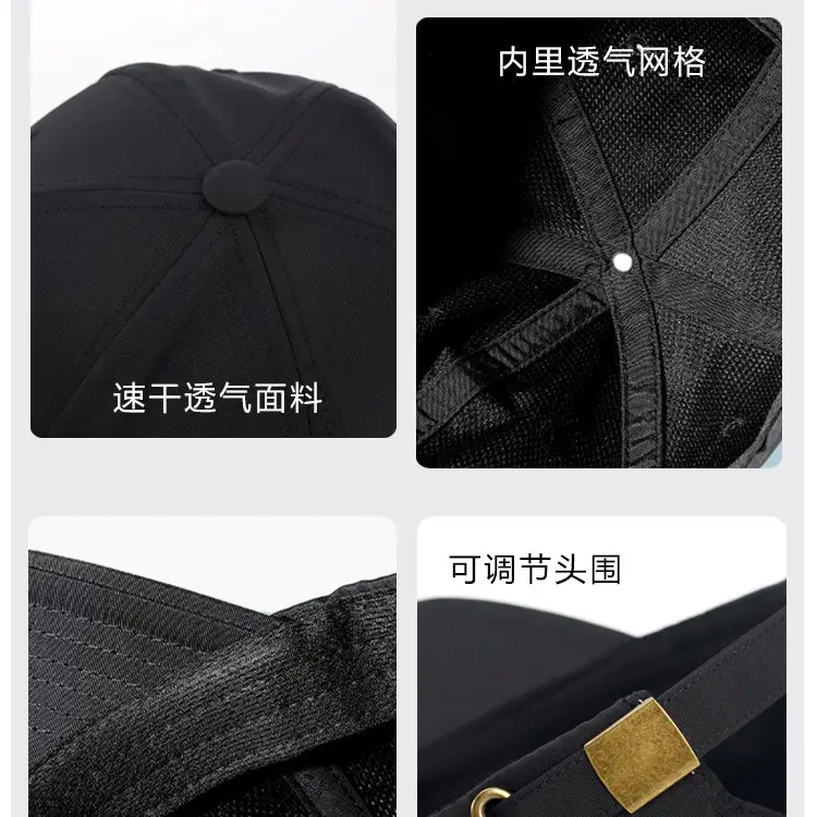 Men's Waterproof UV Sunscreen Cap Black - Image 14