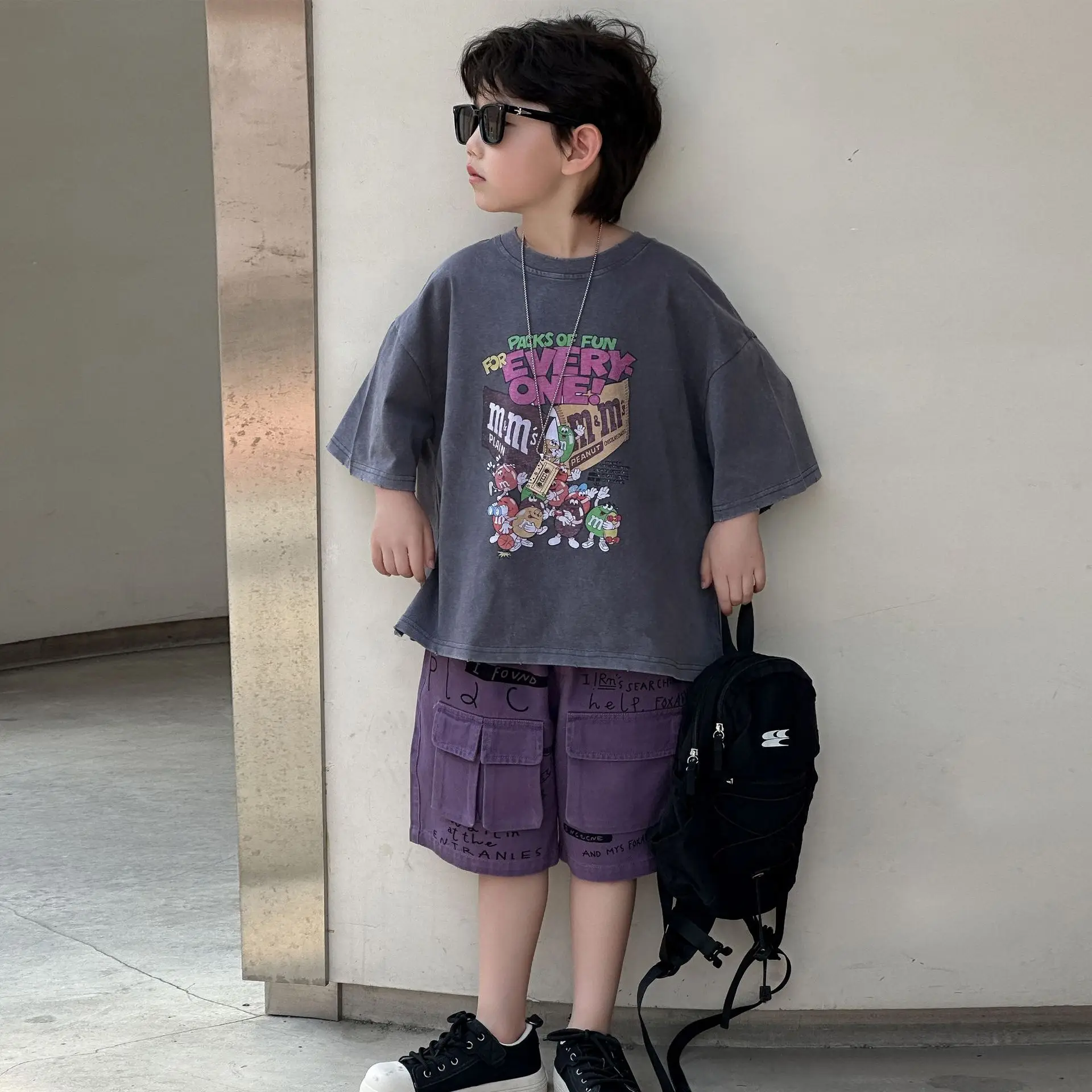 Boys Graphic T-Shirt Purple Shorts 2025 — feature 13