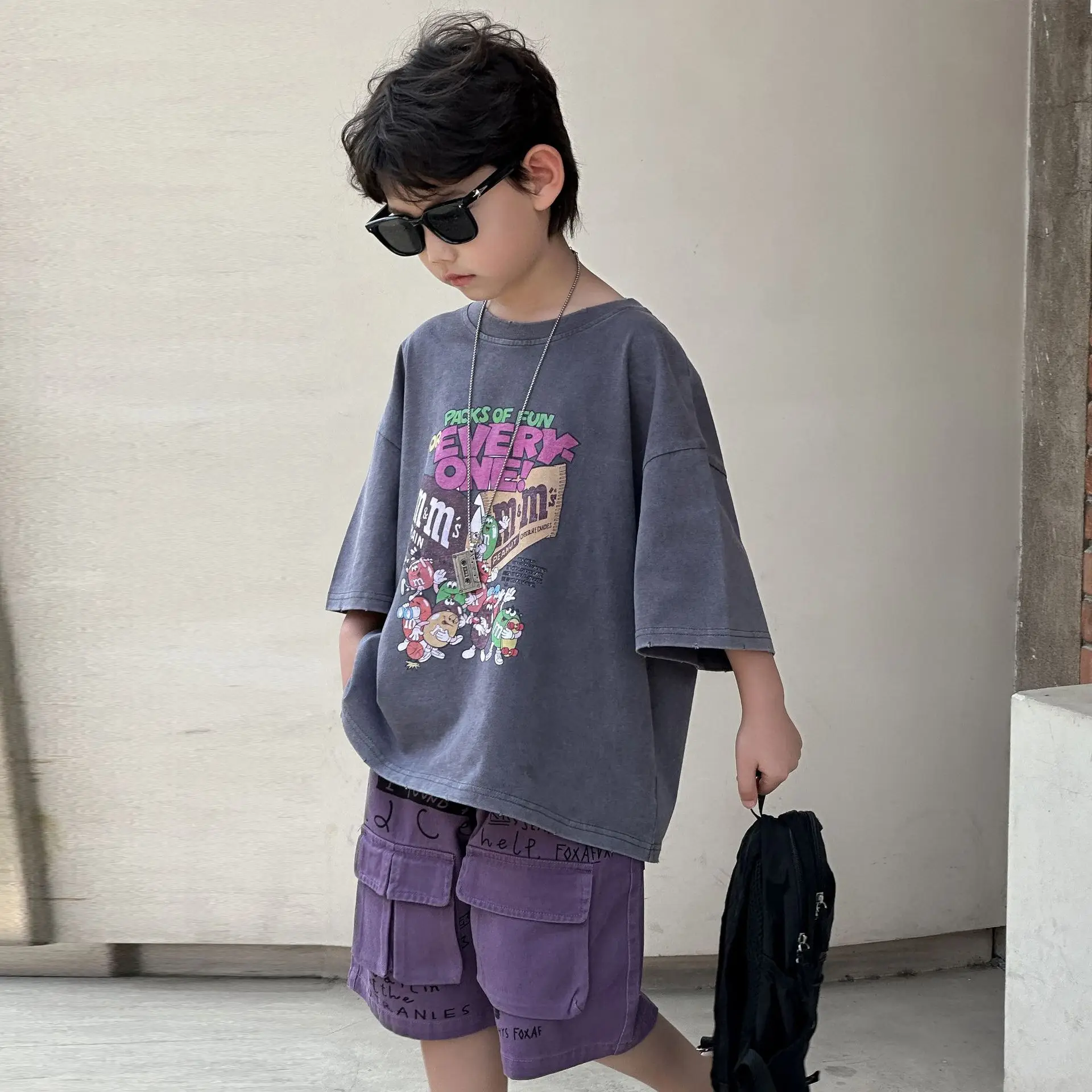 Boys Graphic T-Shirt Purple Shorts 2025 — feature 2