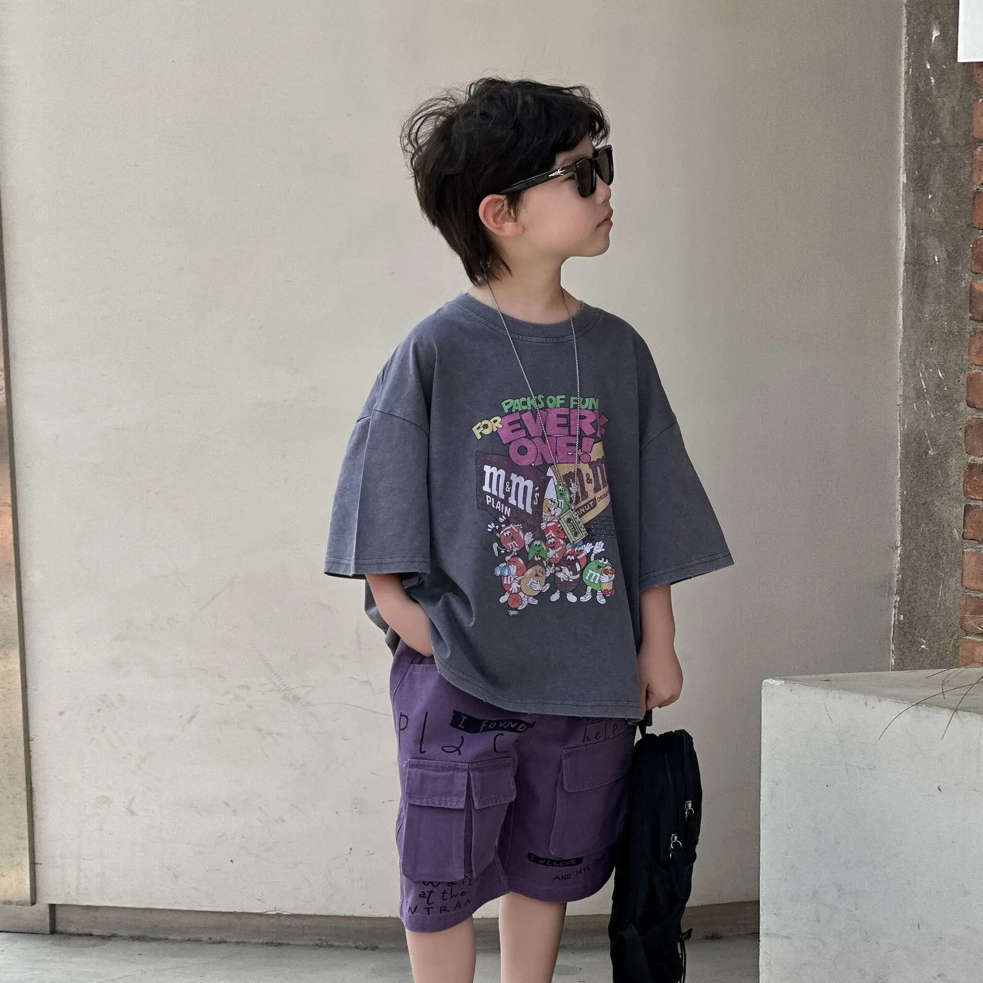 Boys Graphic T-Shirt Purple Shorts 2025 — feature 7