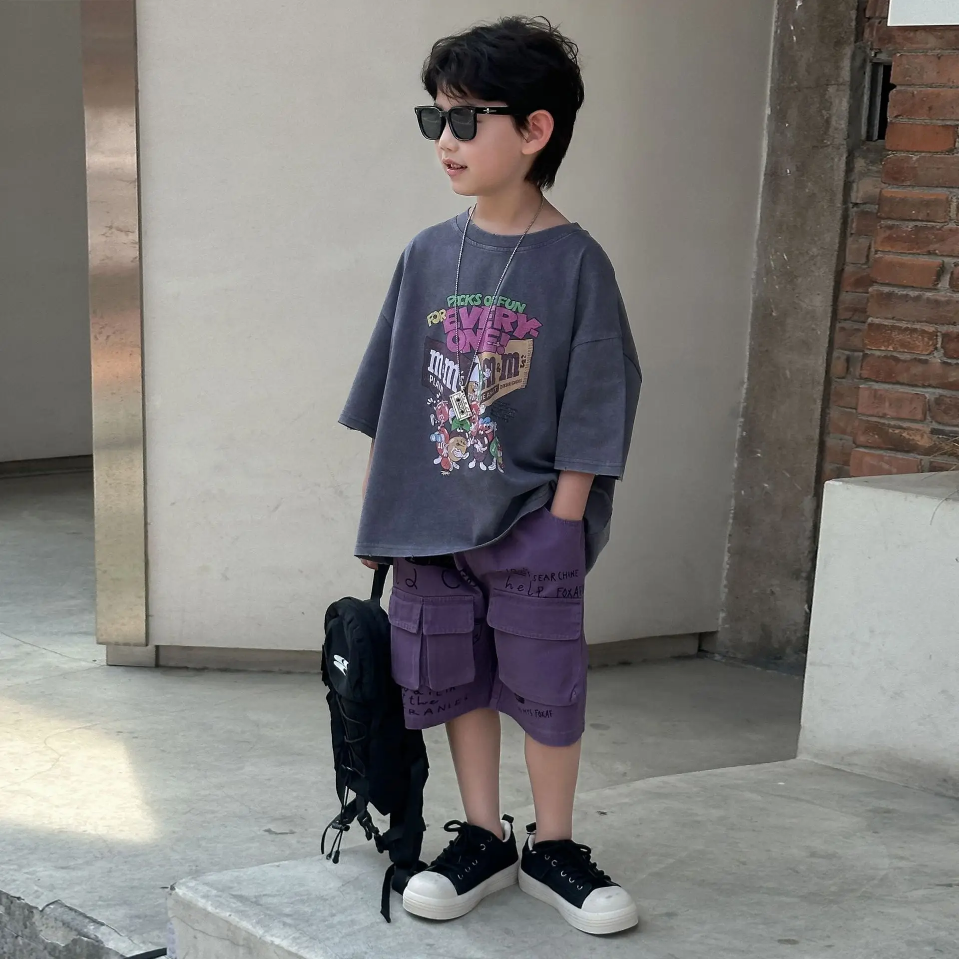 Boys Graphic T-Shirt Purple Shorts 2025 — feature 8