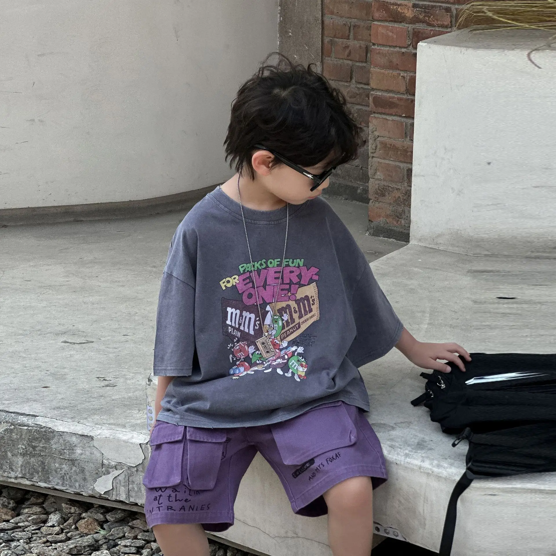 Boys Graphic T-Shirt Purple Shorts 2025 — feature 9
