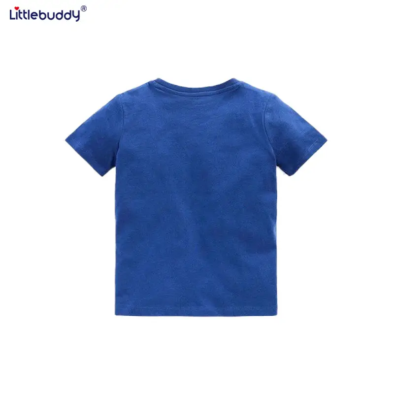 2025 Kids T-Shirt Red Blue Green Round Neck Short Sleeve