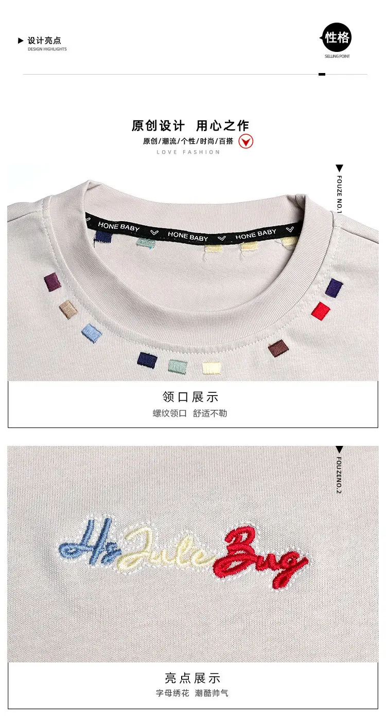 Summer Boys Short Sleeve T-Shirt White Kids Wear — feature 10