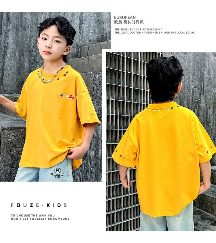 Summer Boys Short Sleeve T-Shirt White Kids Wear — feature 18