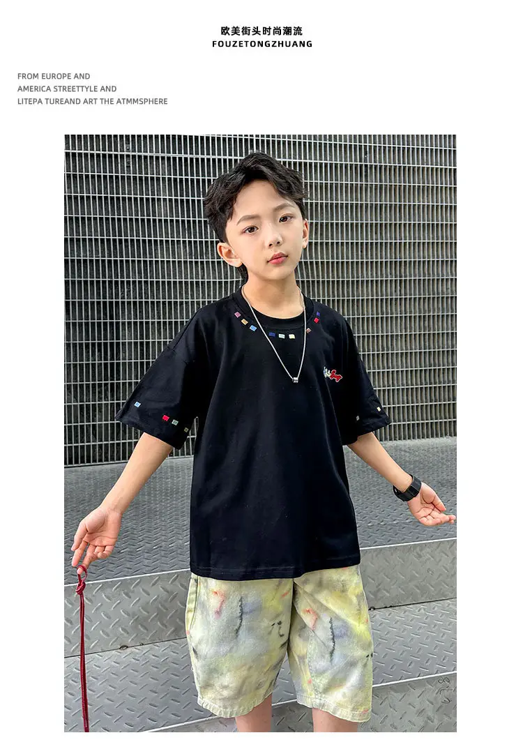Summer Boys Short Sleeve T-Shirt White Kids Wear — feature 19