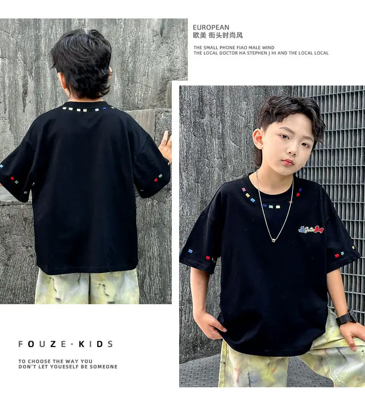 Summer Boys Short Sleeve T-Shirt White Kids Wear — feature 21