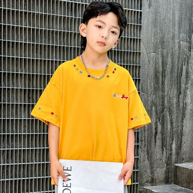 Summer Boys Short Sleeve T-Shirt White Kids Wear — feature 6