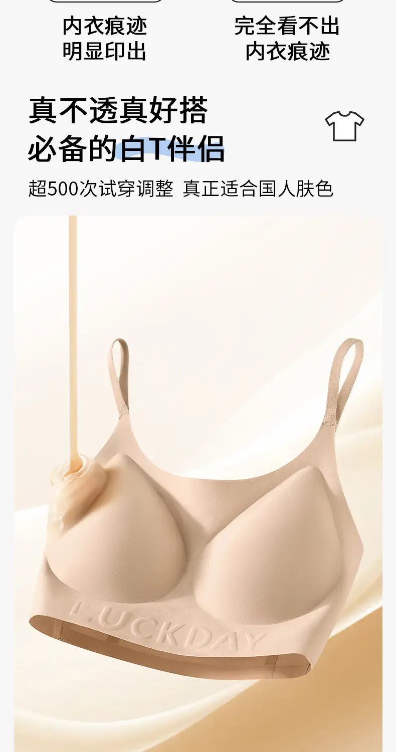 【Xing m Same Style】Foundation-Like Liquid Foundation with Seamless Underwear for Women, Thin Style, Small Chest Enhancement, Invisible Bra for Summer — feature 15