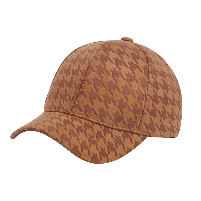 Red Houndstooth Baseball Cap for Women & Men