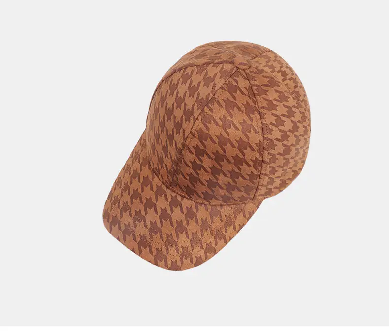 Red Houndstooth Baseball Cap for Women & Men — feature 12