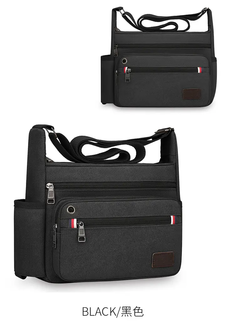 Men's Crossbody Bag Canvas Multi Layer Large Capacity — feature 10