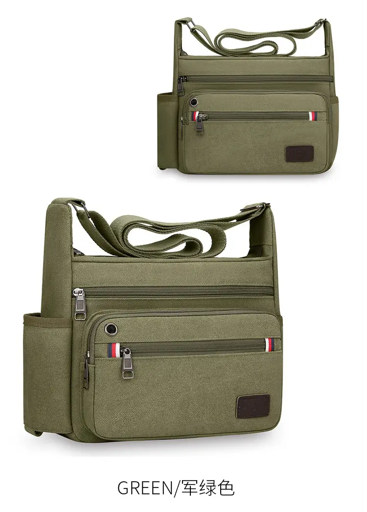 Men's Crossbody Bag Canvas Multi Layer Large Capacity — feature 11