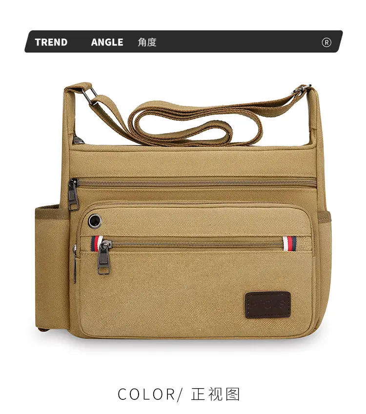 Men's Crossbody Bag Canvas Multi Layer Large Capacity — feature 13