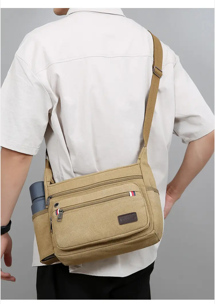 Men's Crossbody Bag Canvas Multi Layer Large Capacity — feature 21