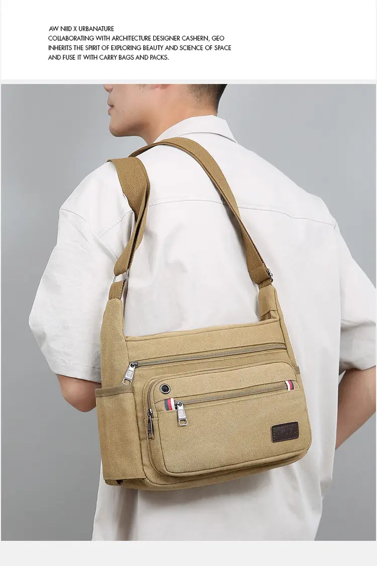 Men's Crossbody Bag Canvas Multi Layer Large Capacity — feature 23