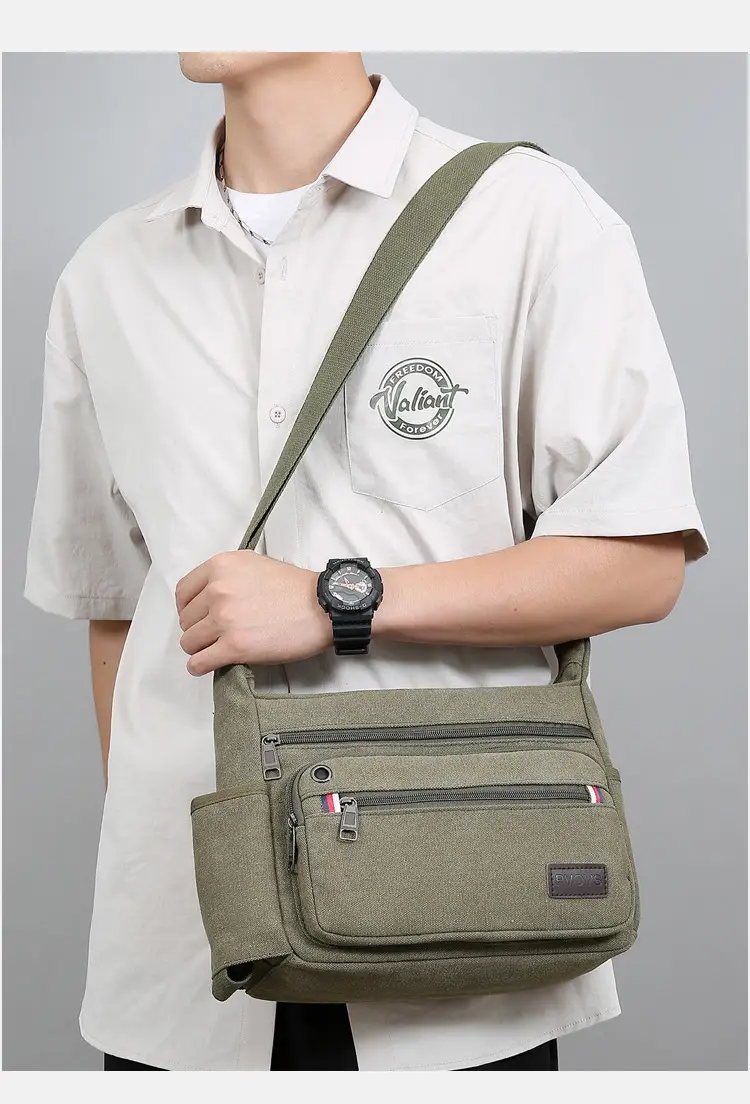 Men's Crossbody Bag Canvas Multi Layer Large Capacity — feature 27