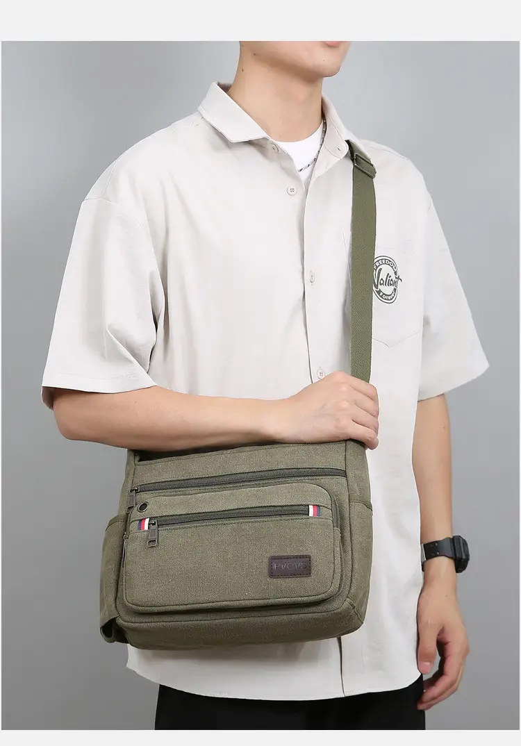 Men's Crossbody Bag Canvas Multi Layer Large Capacity — feature 28