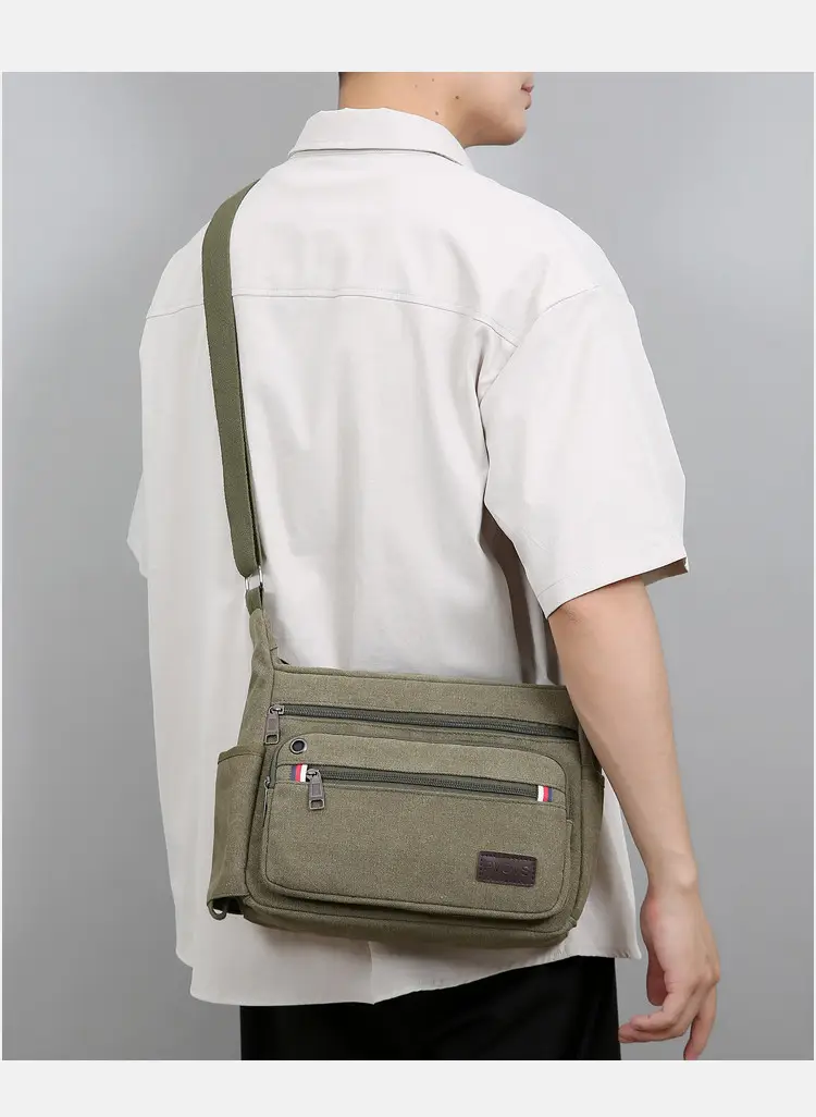 Men's Crossbody Bag Canvas Multi Layer Large Capacity — feature 29