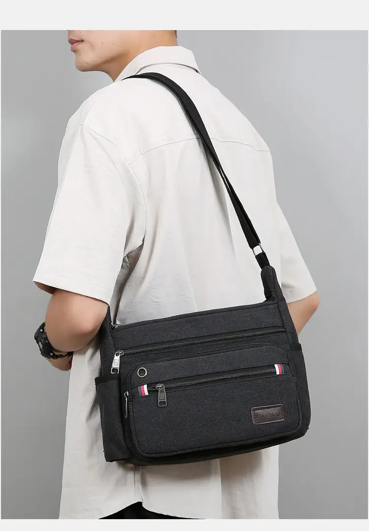 Men's Crossbody Bag Canvas Multi Layer Large Capacity — feature 30