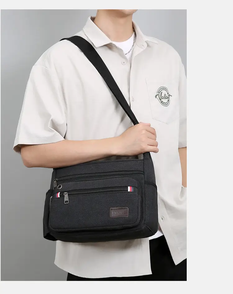 Men's Crossbody Bag Canvas Multi Layer Large Capacity — feature 31