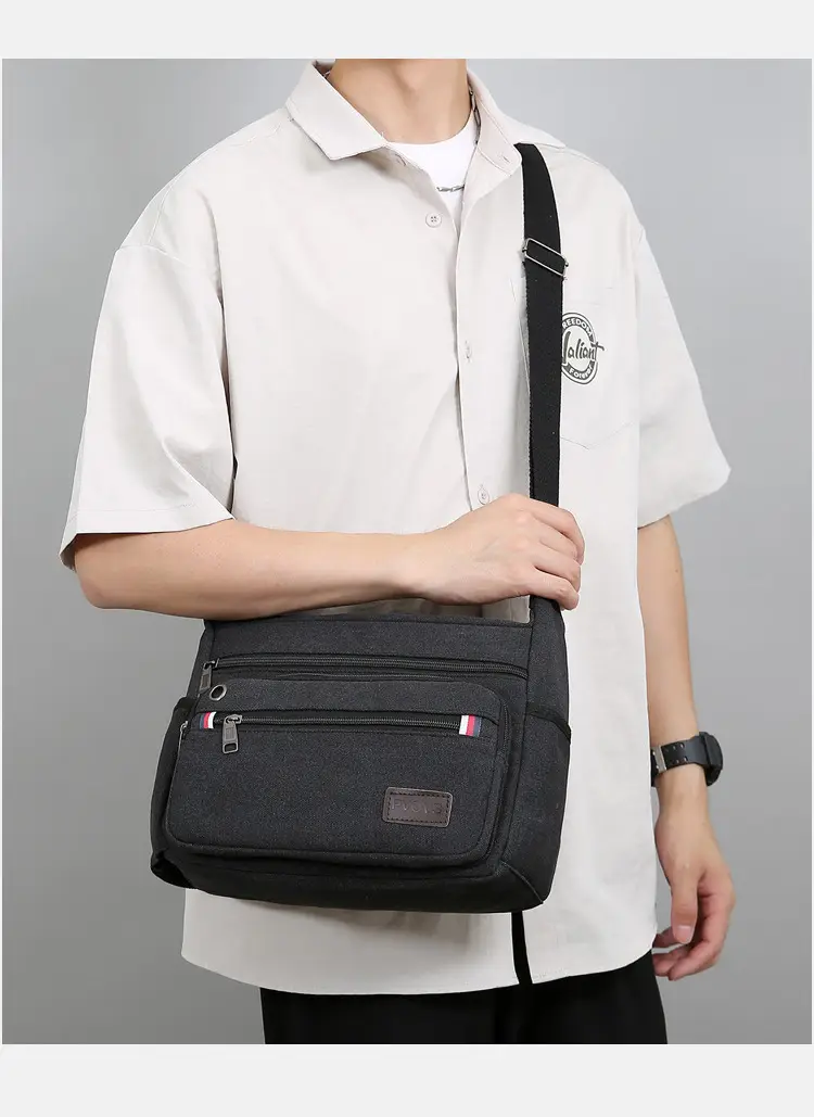 Men's Crossbody Bag Canvas Multi Layer Large Capacity — feature 32