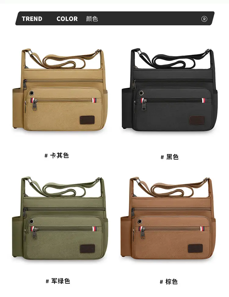 Men's Crossbody Bag Canvas Multi Layer Large Capacity — feature 5