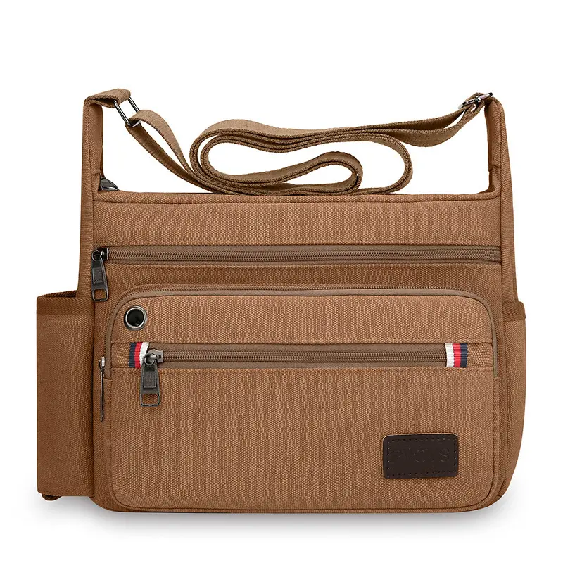 Men's Crossbody Bag Canvas Multi Layer Large Capacity - Image 2