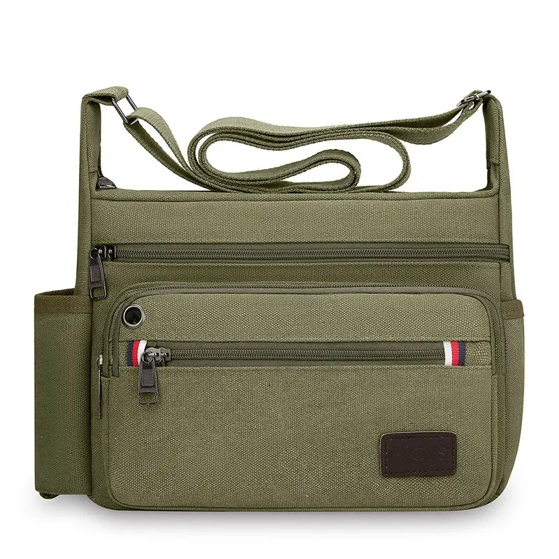 Men's Crossbody Bag Canvas Multi Layer Large Capacity - Image 4