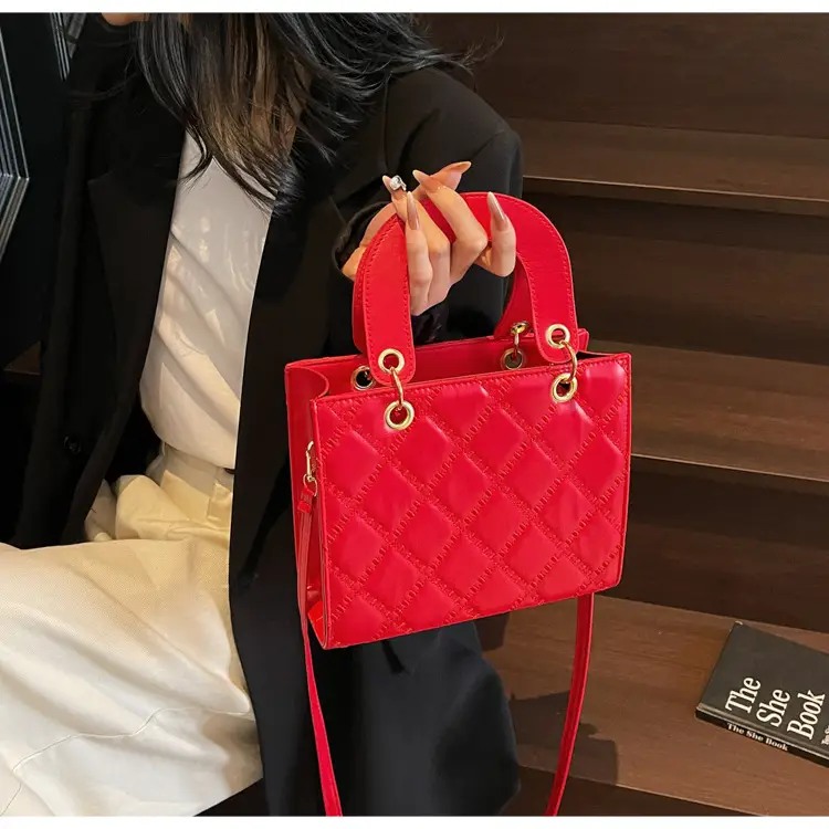 Pink Diamond Embroidery Shoulder Bag for Women — feature 14