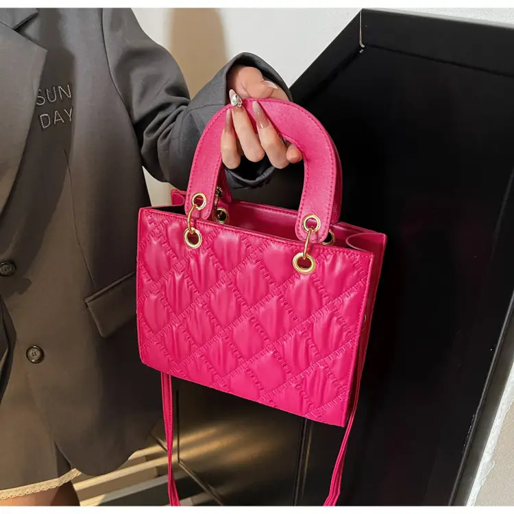 Pink Diamond Embroidery Shoulder Bag for Women — feature 20