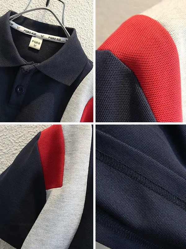 Kids Polo Shirt Navy Red White Summer Top 2026