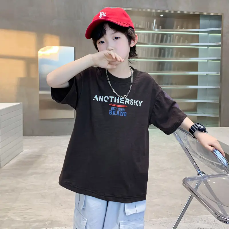 Boys 2026 Summer Dopamine Half Sleeve T-Shirt Black - Image 4