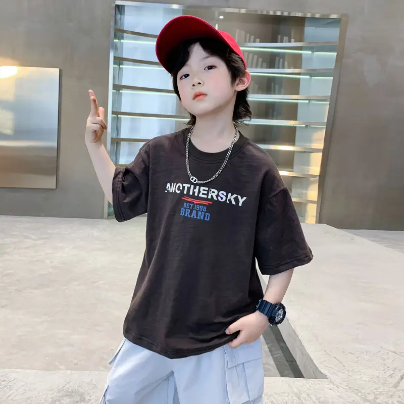 Boys 2026 Summer Dopamine Half Sleeve T-Shirt Black - Image 5