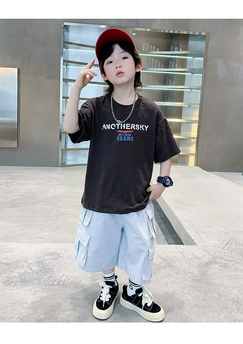 Boys 2026 Summer Dopamine Half Sleeve T-Shirt Black — feature 16
