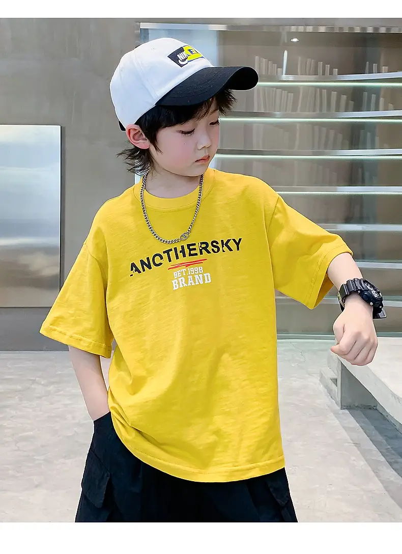 Boys 2026 Summer Dopamine Half Sleeve T-Shirt Black — feature 8