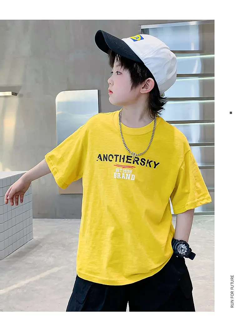 Boys 2026 Summer Dopamine Half Sleeve T-Shirt Black — feature 9