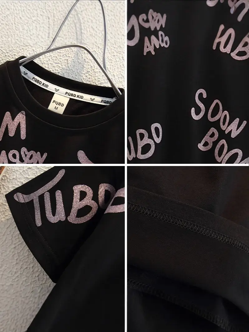 8108 Boys T-Shirt Black Korean Style 2026 - Image 6
