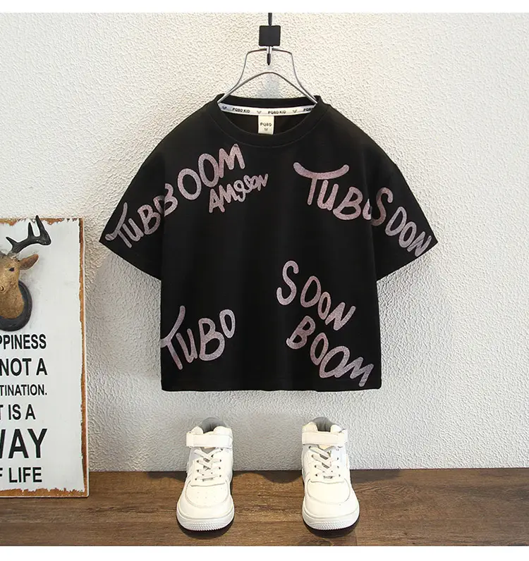 8108 Boys T-Shirt Black Korean Style 2026 — feature 9