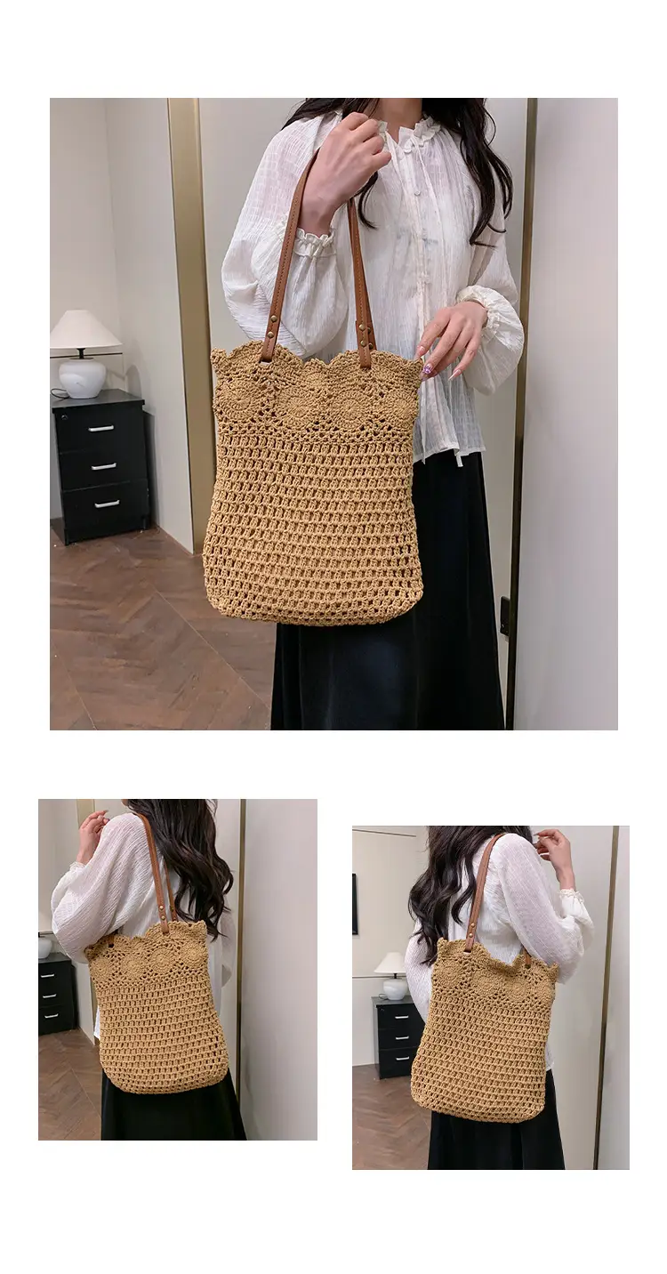 Women Straw Bag Large Capacity Woven Beige 2025 — feature 12