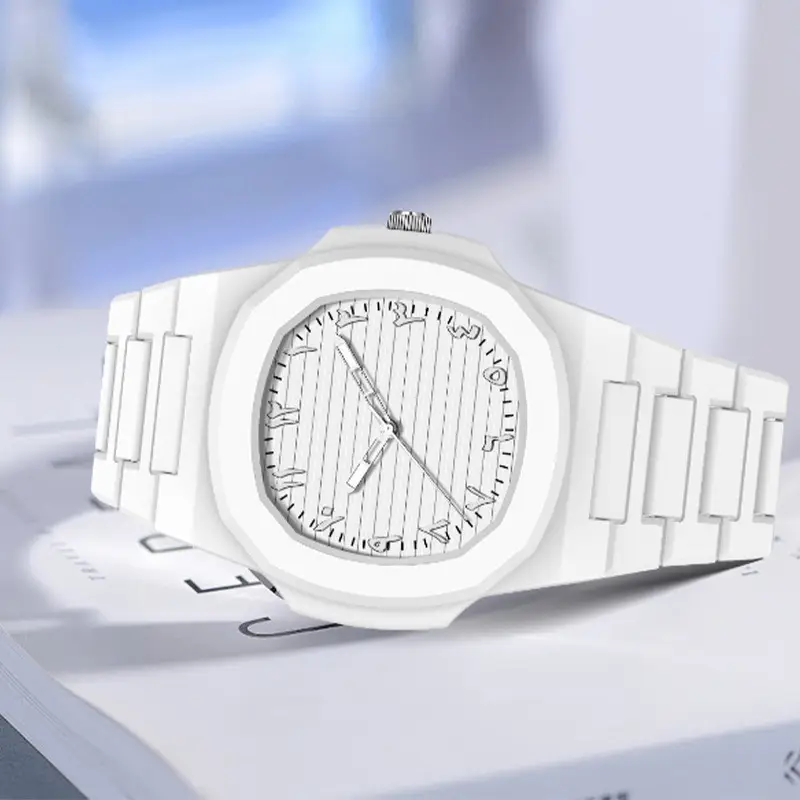 White Quartz Watch for Men Women Student Fashion - Image 5