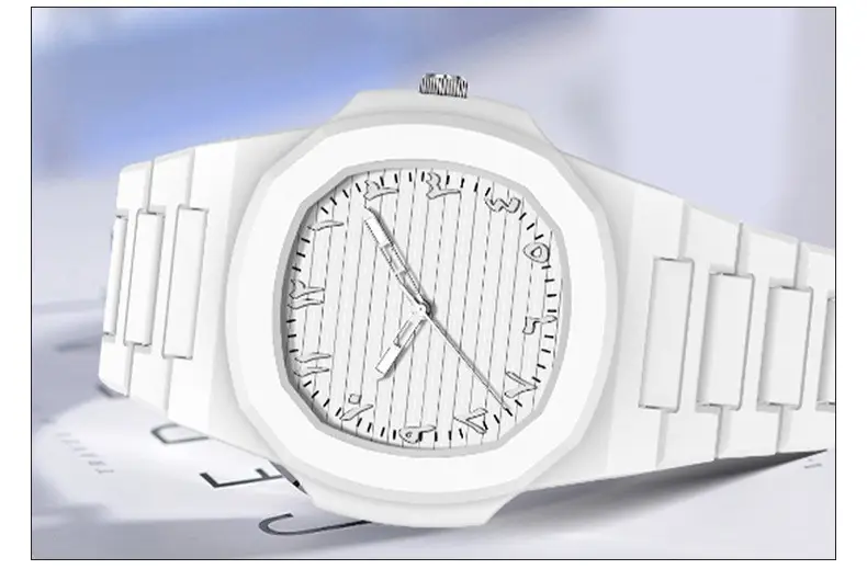 White Quartz Watch for Men Women Student Fashion — feature 10