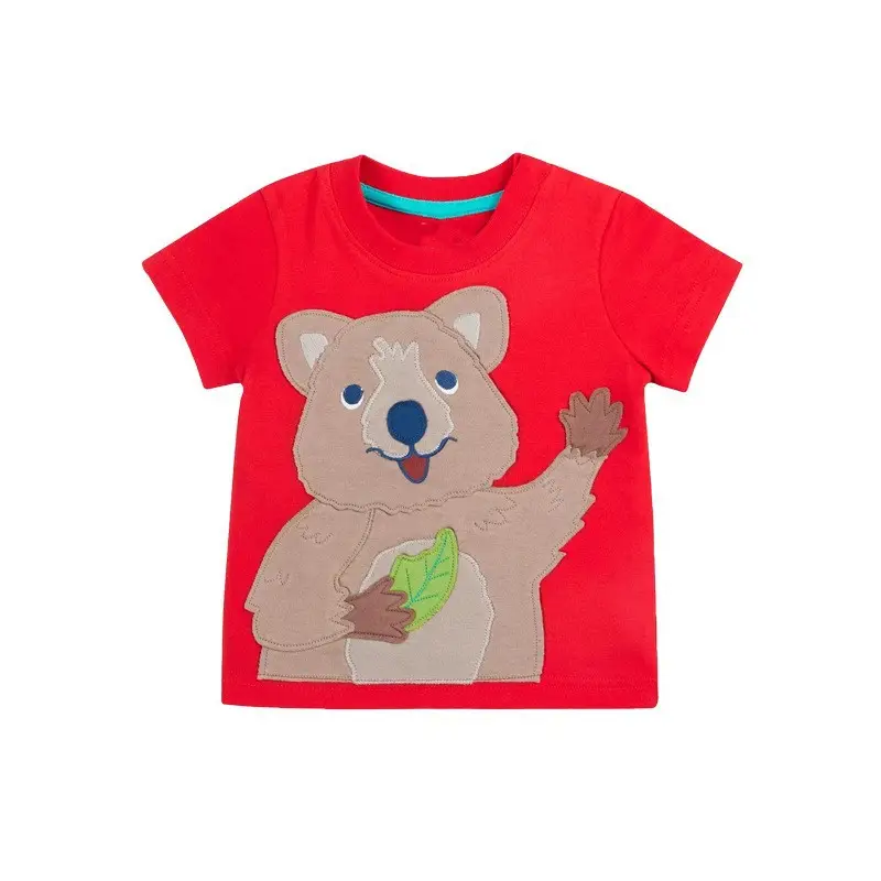 Red Bear Print Boys T-Shirt Pure Cotton 2025 - Image 6
