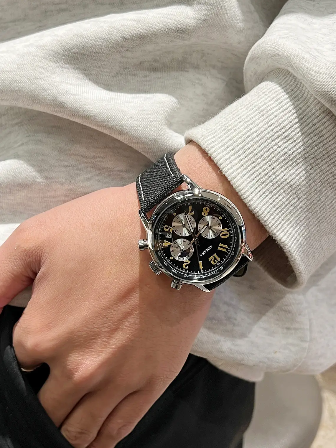 Men's Swiss Chronograph Watch Black Quartz Belt — feature 15